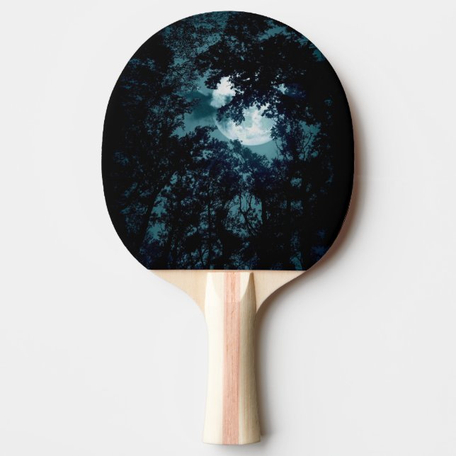 Raquete De Ping Pong Linda Lua brilha pelas árvores (Frente)