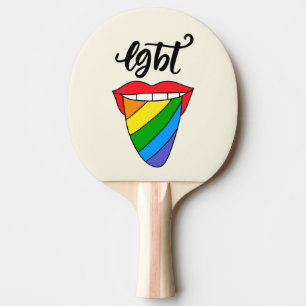 Raquete De Ping Pong Língua arco-íris LGBT