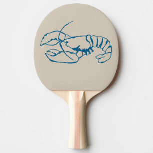 Raquete De Ping Pong Linha De Lagosta Azul Desenho Em Cor De Tan De Pra