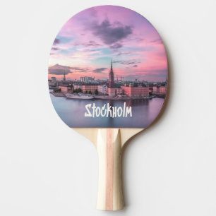 Raquete De Ping Pong Linha do horizonte da Suecia Noite de Estocolmo