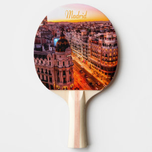 Raquete De Ping Pong Linha do Skyline da Cidade do Capitólio de Madrid