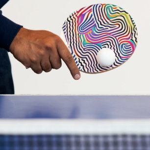 Raquete De Ping Pong Linhas de cores onduladas