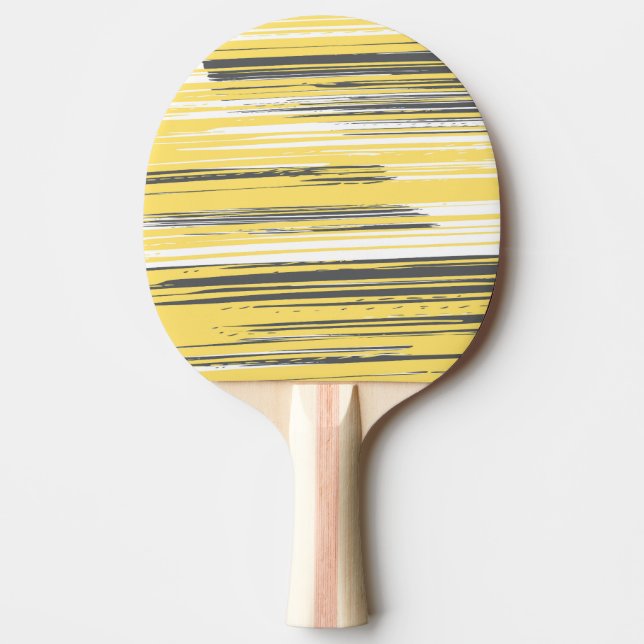 Raquete De Ping Pong Linhas pintadas à mão - amarelas (Frente)