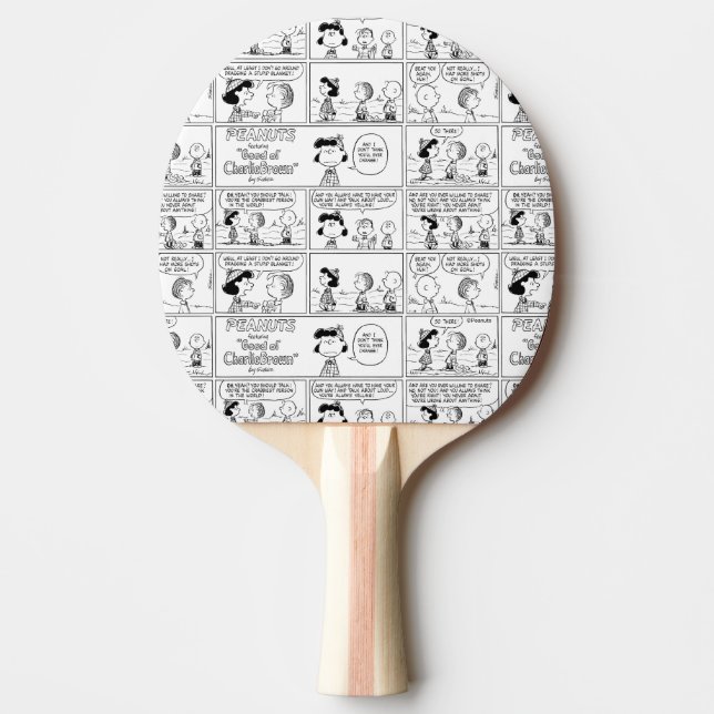 Raquete De Ping Pong Linus diz à Lucy que ela é Crabby (Frente)