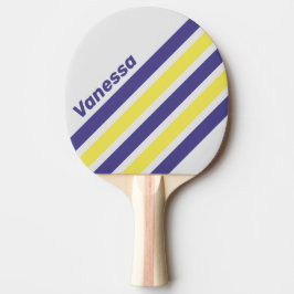 Raquete De Ping Pong Listra Angular de Limão Elétrico Retro com Nome