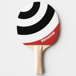 Raquete De Ping Pong Listra de Círculo de Zebra Urbana Retro com Nome