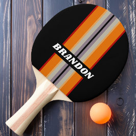 Raquete De Ping Pong Listra de Rali Arco-íris com Vibe Retrô e Nome