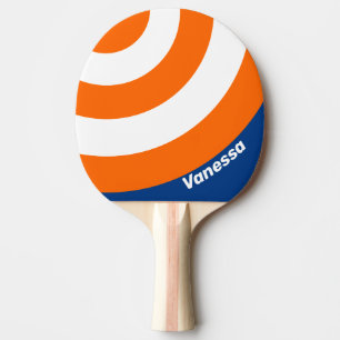 Raquete De Ping Pong Listra do Círculo da Grande Cidade Vintage com Nom