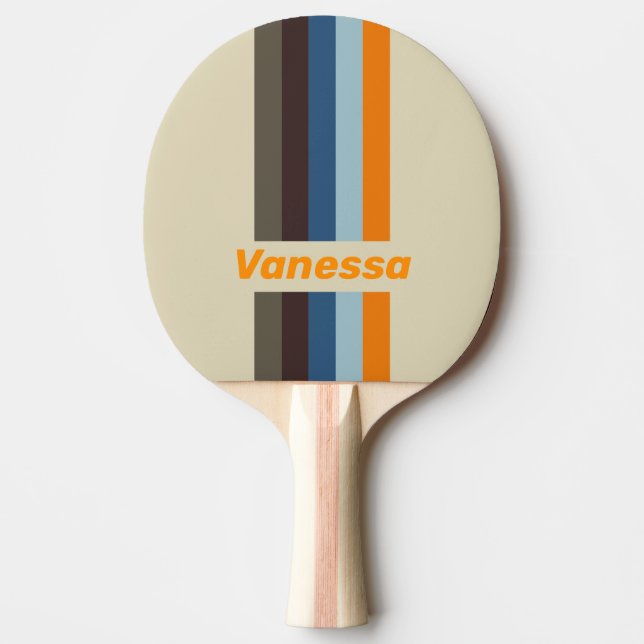 Raquete De Ping Pong Listrado com Fade Butternut e Nome (Frente)