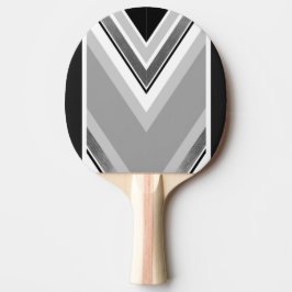 Raquete De Ping Pong Listrado de preto, cinza e branco