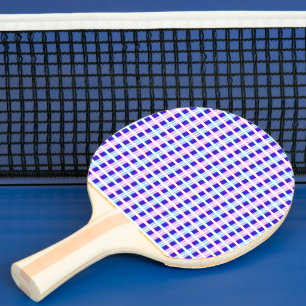 Raquete De Ping Pong listrado elétrico retrô azul e roxo