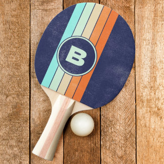 Raquete De Ping Pong Listrado Retro Estilo Vintage Angustiado com Inici