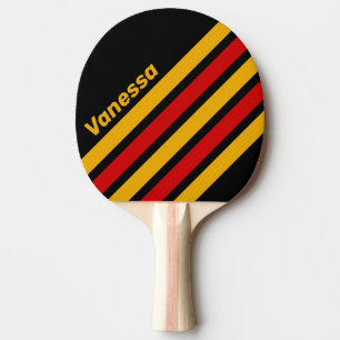 Raquete De Ping Pong Listras Anguladas da Cidade Capital Vintage com No