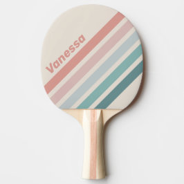 Raquete De Ping Pong Listras Anguladas de Concha Marinha Suave Vintage