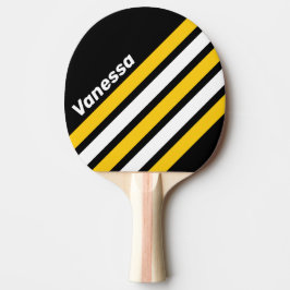 Raquete De Ping Pong Listras Anguladas Nostálgicas de Abelha com Nome