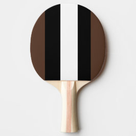 Raquete De Ping Pong Listras castanhas, pretas e brancas