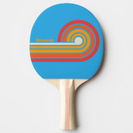 Raquete De Ping Pong Listras Curl Azul Surf Desbotado com Nome