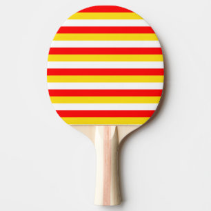 Raquete De Ping Pong Listras da bandeira de Guernsey vermelho amarelo b