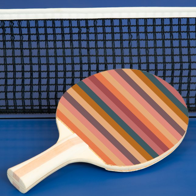 Raquete De Ping Pong Listras de Aquarela do Pôr do Sol  (Insitu)