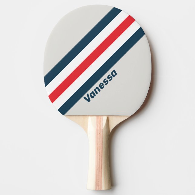 Raquete De Ping Pong Listras de Avião de Guerra com Nome (Frente)