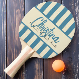 Raquete De Ping Pong Listras de Bala Polo de Meados do Século em Nome Á
