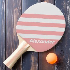 Raquete De Ping Pong Listras de Beijo Esportivo Vintage com Nome