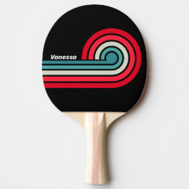 Raquete De Ping Pong Listras de Cabelo Retro Stealth Arco-íris com Nome