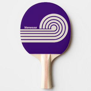 Raquete De Ping Pong Listras de Cacho de Uva Retro com Nome