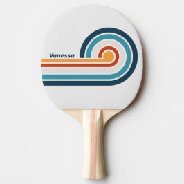 Raquete De Ping Pong Listras de Cachos de Cardo Vintage com Nome