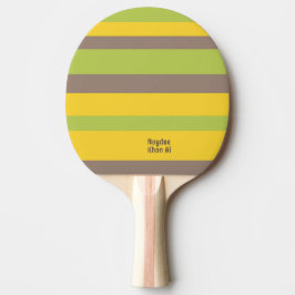 Raquete De Ping Pong Listras de Harmonia Marrom Amarelo Verde