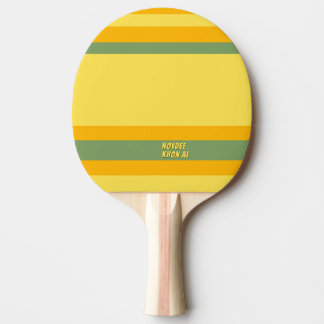Raquete De Ping Pong Listras de Herói Linhas Horizontais Laranja Amarel