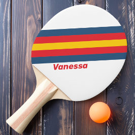 Raquete De Ping Pong Listras de Montanha Retrô com Nome