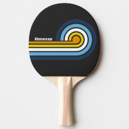 Raquete De Ping Pong Listras de Ondas Crepusculares com Nome