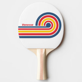Raquete De Ping Pong Listras de Ondas da Montanha Retro com Nome