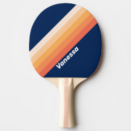 Raquete De Ping Pong Listras de Outono do Sol Oceânico com Nome