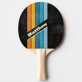 Raquete De Ping Pong Listras de Pino Arco-Íris Preto Desgastado com Nom