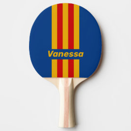 Raquete De Ping Pong Listras de Pino Retro Quentinhas com Nome