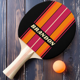 Raquete De Ping Pong Listras de Placa Retro VHS com Nome