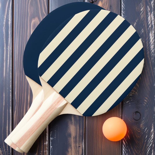 Raquete De Ping Pong Listras de polo azul e sólido (Criador carregado)