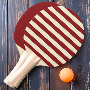 Raquete De Ping Pong Listras de Polo de Cranberry Profundo e Sólido