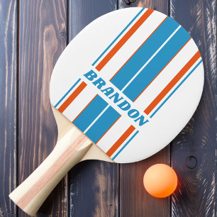 Raquete De Ping Pong Listras de Tábua Nostálgicas de Verão com Nome