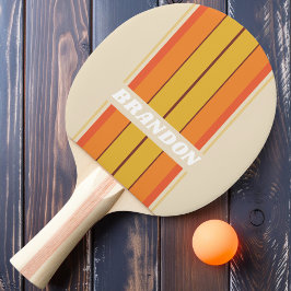 Raquete De Ping Pong Listras de Tábua Retro com Nome