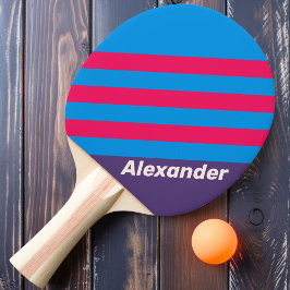 Raquete De Ping Pong Listras de Uva Elétrico Esportivo Vintage com Nome