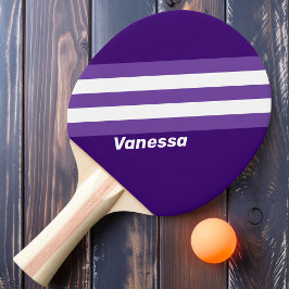 Raquete De Ping Pong Listras de Videira Retrô com Nome