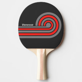 Raquete De Ping Pong Listras do Céu Tempestuoso Retro com Nome