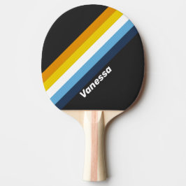 Raquete De Ping Pong Listras do Crepúsculo do Carvão com Nome