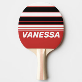 Raquete De Ping Pong Listras do Horizonte da Zebra Urbana Retro com Nom