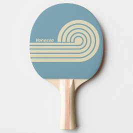 Raquete De Ping Pong Listras Duplas Curl Retro Ocean com Nome