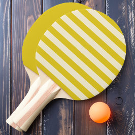 Raquete De Ping Pong Listras e Cor Sólida de Polo em Limão Escuro