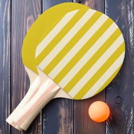 Raquete De Ping Pong Listras e Cor Sólida de Polo em Limão Escuro